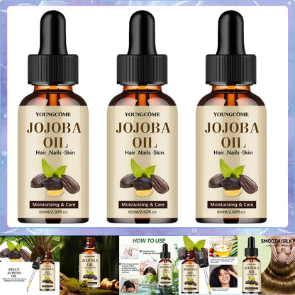 Organic Jojoba Oil, Pure Moisturizing Oil for Face, Hair, Skin Nails | Natural Cold Pressed Hexane Free Carrier Oil Hair Relaxer