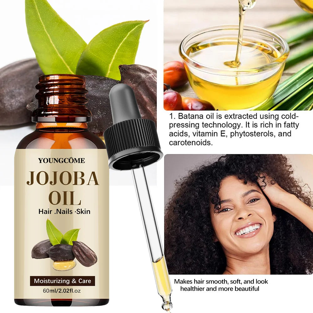 Organic Jojoba Oil, Pure Moisturizing Oil for Face, Hair, Skin Nails | Natural Cold Pressed Hexane Free Carrier Oil Hair Relaxer