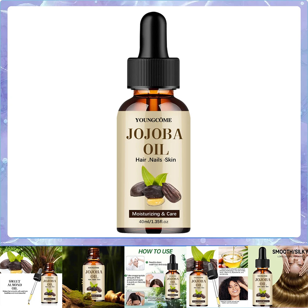 Organic Jojoba Oil, Pure Moisturizing Oil for Face, Hair, Skin Nails | Natural Cold Pressed Hexane Free Carrier Oil Hair Relaxer