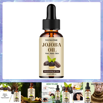 Organic Jojoba Oil, Pure Moisturizing Oil for Face, Hair, Skin Nails | Natural Cold Pressed Hexane Free Carrier Oil Hair Relaxer