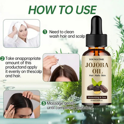 Organic Jojoba Oil, Pure Moisturizing Oil for Face, Hair, Skin Nails | Natural Cold Pressed Hexane Free Carrier Oil Hair Relaxer