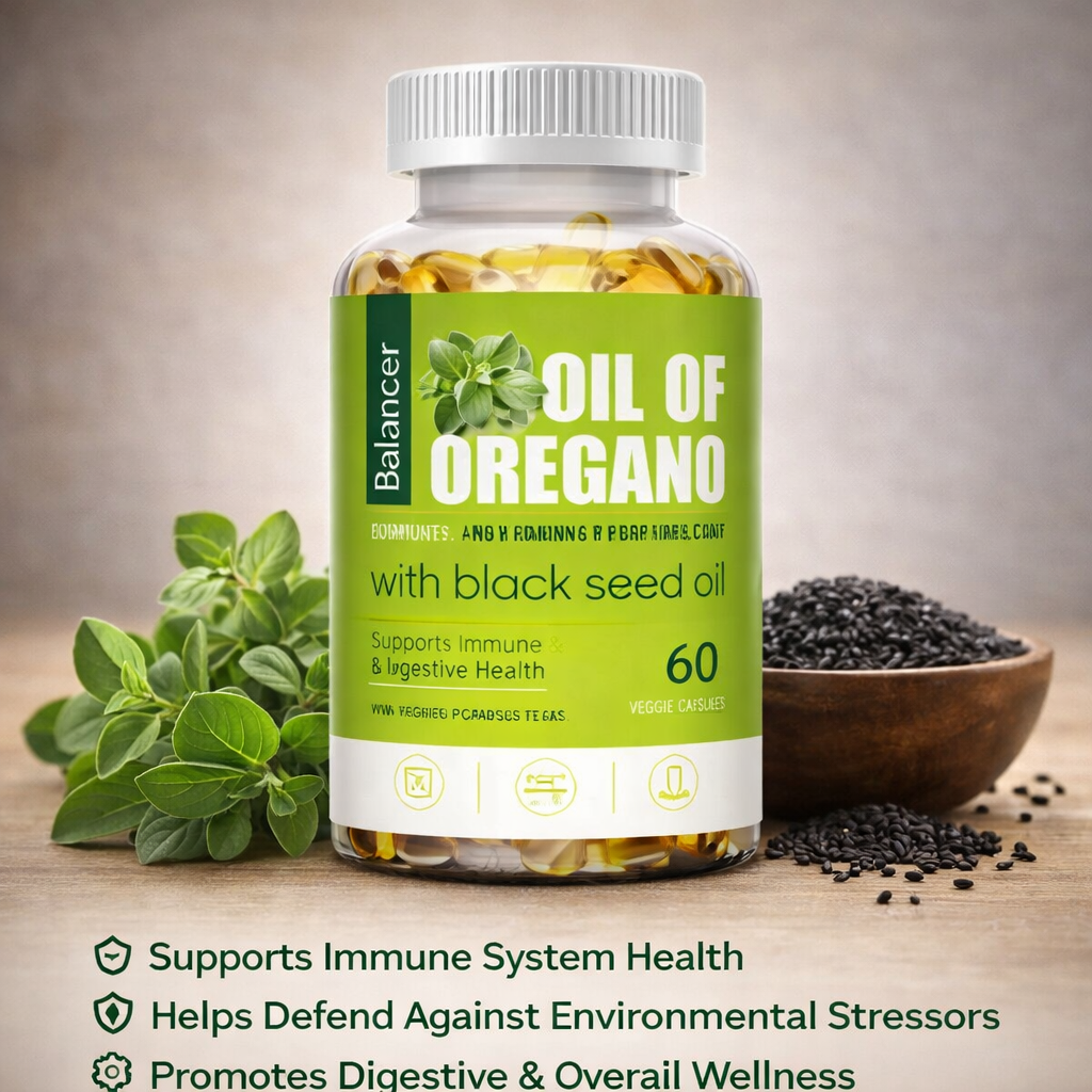 Oregano Oil Capsules for Enhanced Digestion, Intestinal Health, Balanced Flora, Improved Blood Circulation, and Immune Support